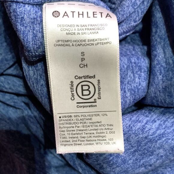 Athleta Uptempo Hoodie S Small Chrome Blue Quick Dry Sport Casual - Picture 8 of 8